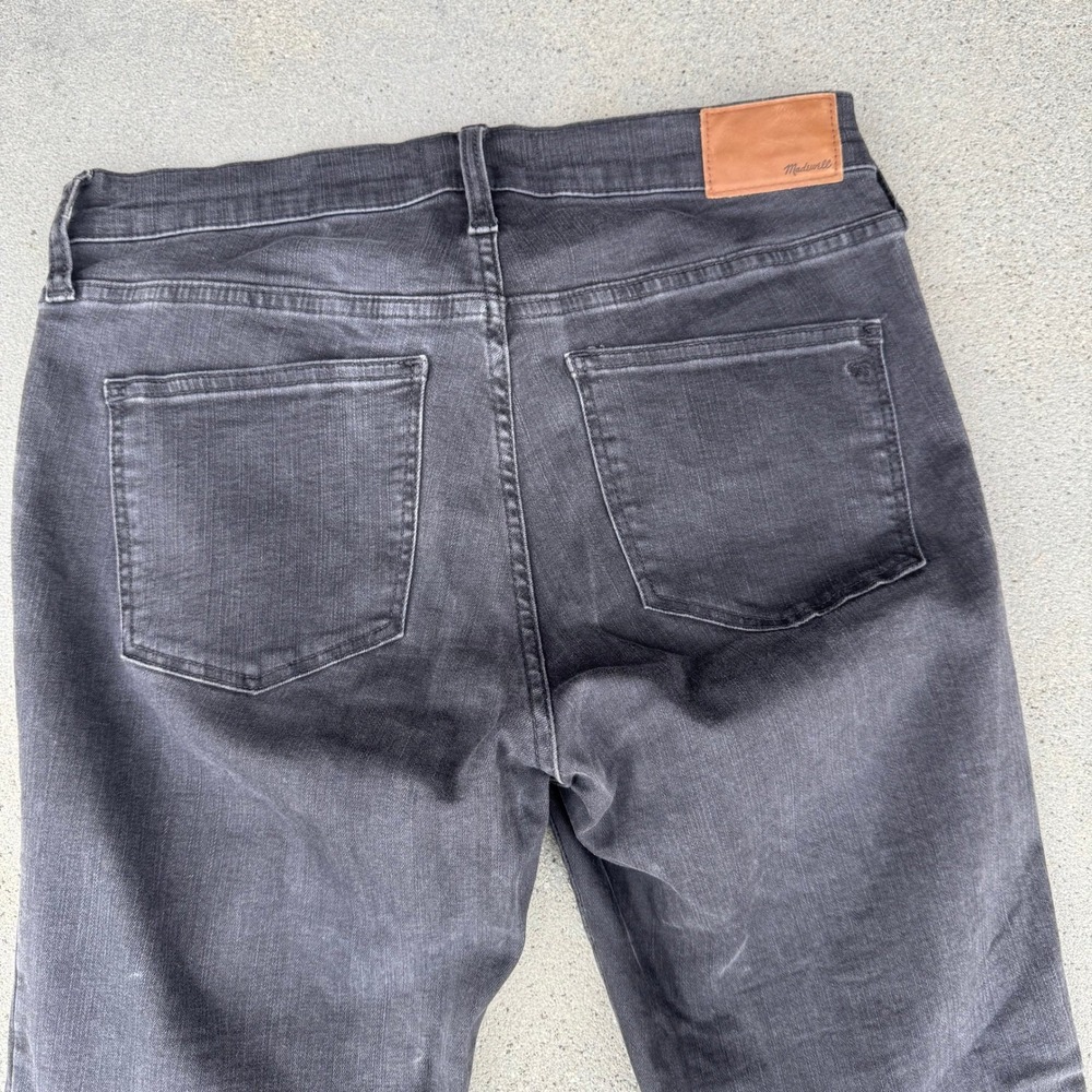 Madewell 9" High Rise Skinny Jeans Black Button Fly‎ Frayed Hem Size 28
